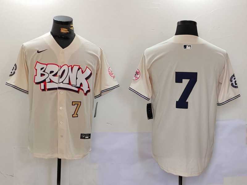 Men%27s New York Yankees #7 Mickey Mantle Cream Limited Stitched Baseball Jerseys1->new york yankees->MLB Jersey
